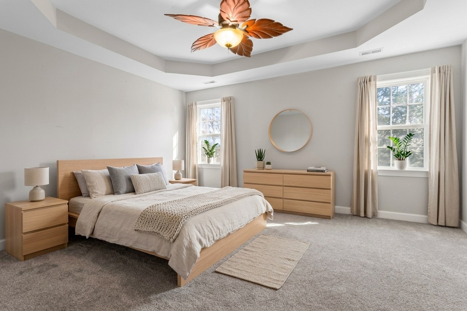 Chambre meublée en style scandinave